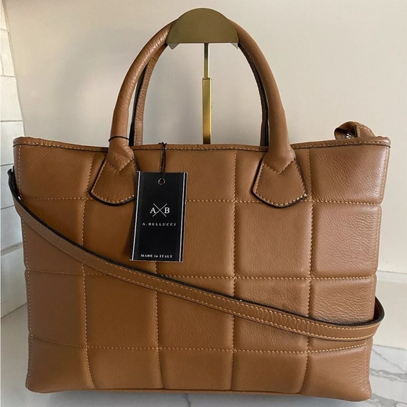 NWT 🇮🇹 AB A. Bellucci Brown Leather Shoulder Crossbody Bag Made in Italy 🇮🇹 - Picture 2 of 15